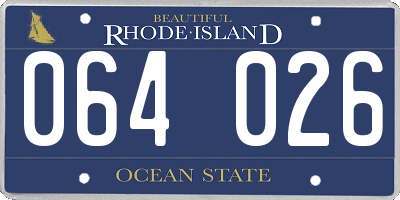 RI license plate 064026