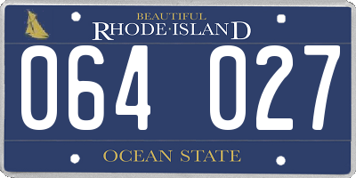 RI license plate 064027