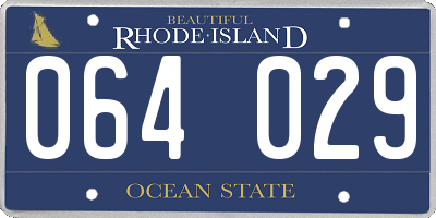 RI license plate 064029