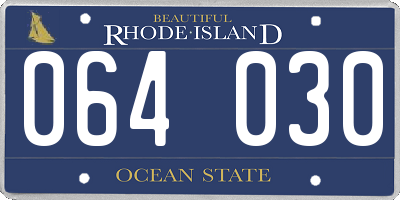 RI license plate 064030