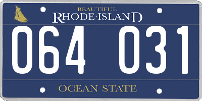 RI license plate 064031