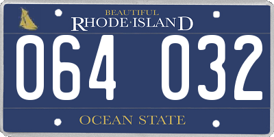 RI license plate 064032