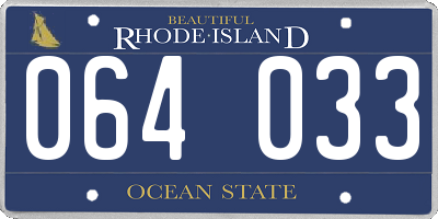 RI license plate 064033