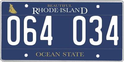 RI license plate 064034