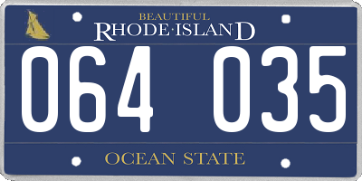 RI license plate 064035