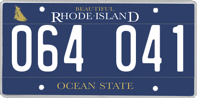 RI license plate 064041