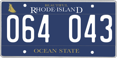 RI license plate 064043