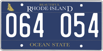 RI license plate 064054