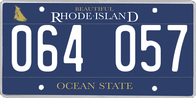 RI license plate 064057