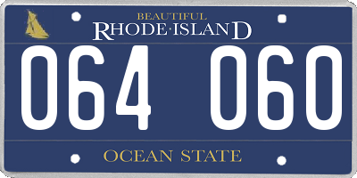RI license plate 064060