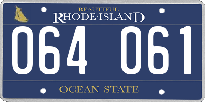 RI license plate 064061