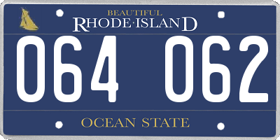 RI license plate 064062