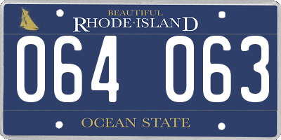 RI license plate 064063