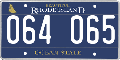 RI license plate 064065