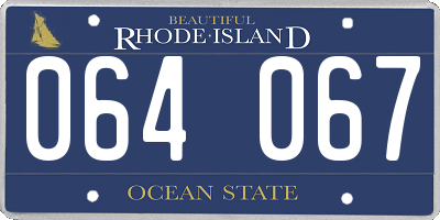 RI license plate 064067