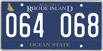 RI license plate 064068