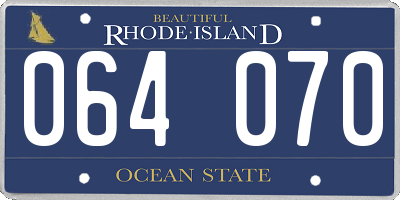 RI license plate 064070