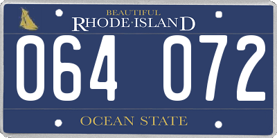 RI license plate 064072