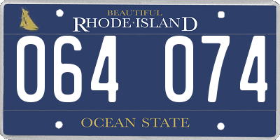 RI license plate 064074