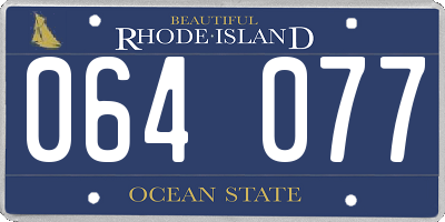 RI license plate 064077