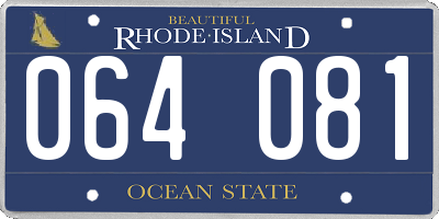 RI license plate 064081