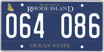 RI license plate 064086