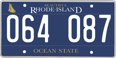 RI license plate 064087