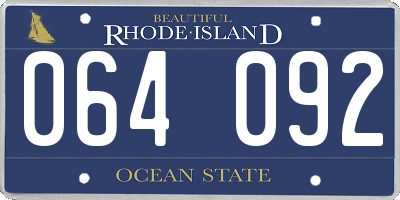 RI license plate 064092