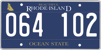 RI license plate 064102