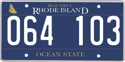 RI license plate 064103
