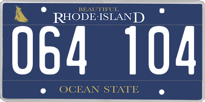 RI license plate 064104