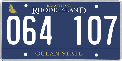 RI license plate 064107