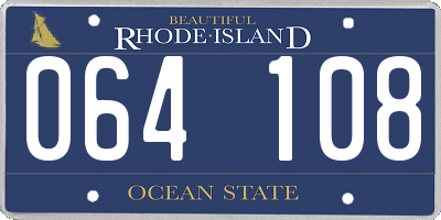 RI license plate 064108