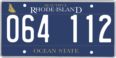 RI license plate 064112