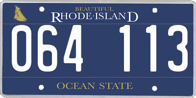 RI license plate 064113