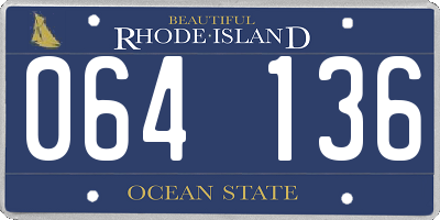 RI license plate 064136