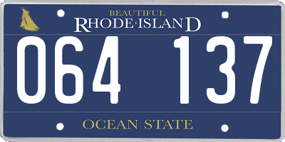 RI license plate 064137