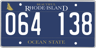RI license plate 064138