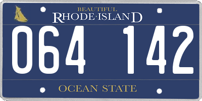 RI license plate 064142