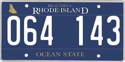 RI license plate 064143