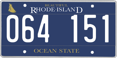 RI license plate 064151