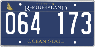 RI license plate 064173