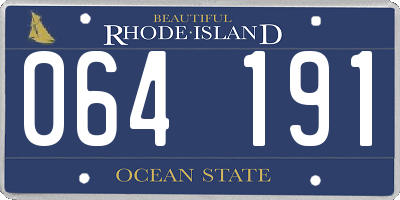 RI license plate 064191