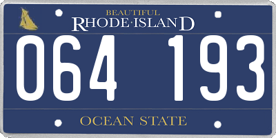 RI license plate 064193