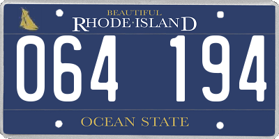 RI license plate 064194