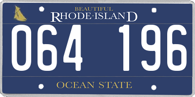 RI license plate 064196