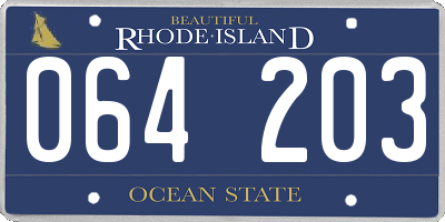 RI license plate 064203
