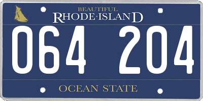 RI license plate 064204