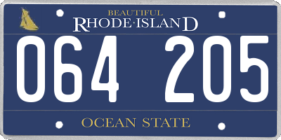RI license plate 064205