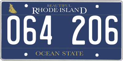RI license plate 064206